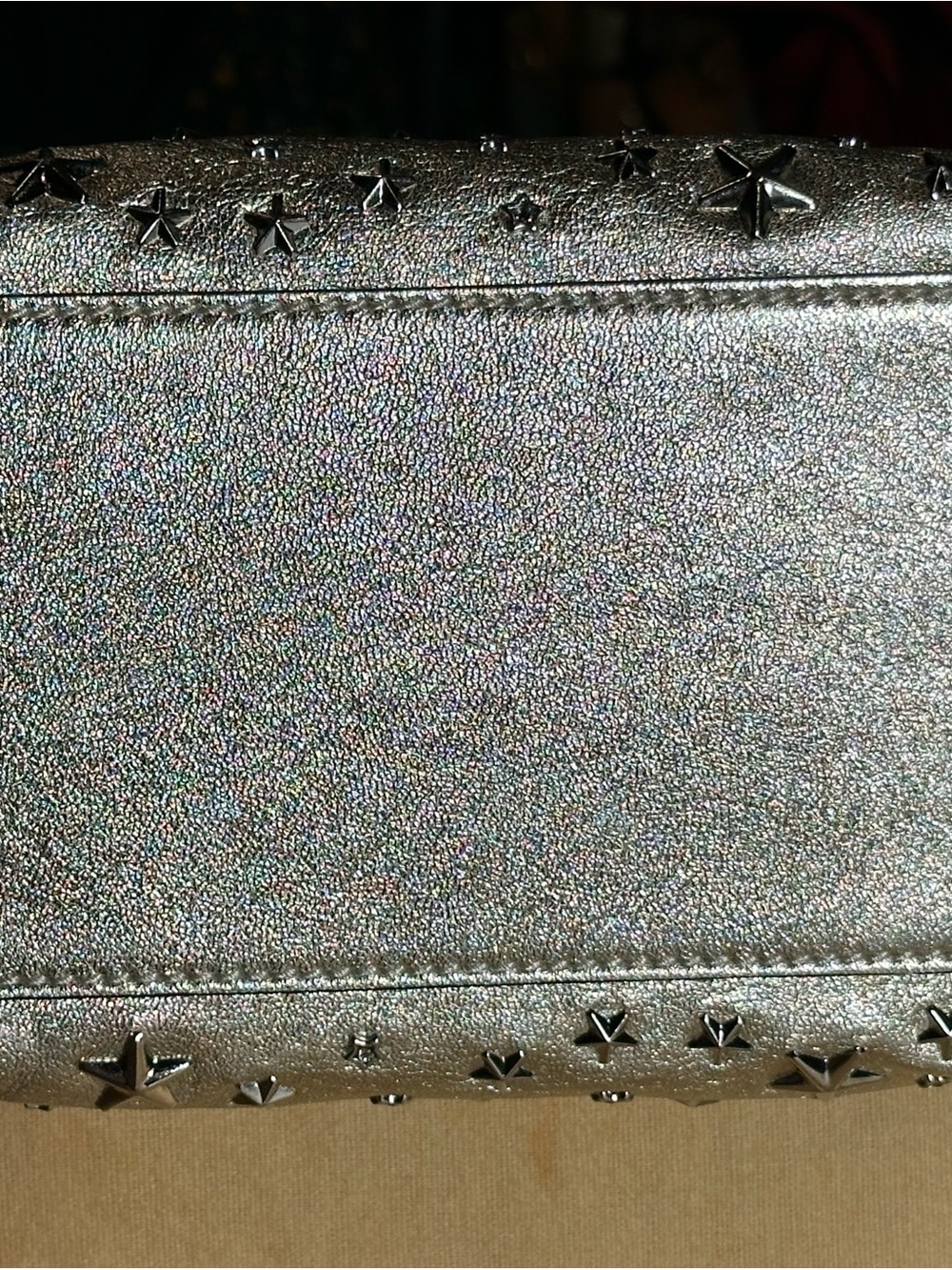 Jimmy Choo Metallic Gold Star-Studded Tote Bag - Picture 4 of 6